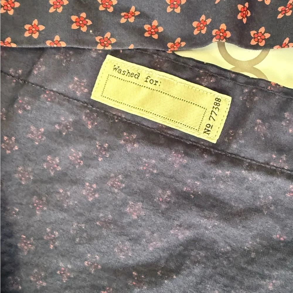 J. Crew Navy Button-Down Shirt with Pink Micro‎ Print